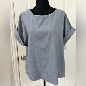 Elegant Slate Blue Women's Blouse